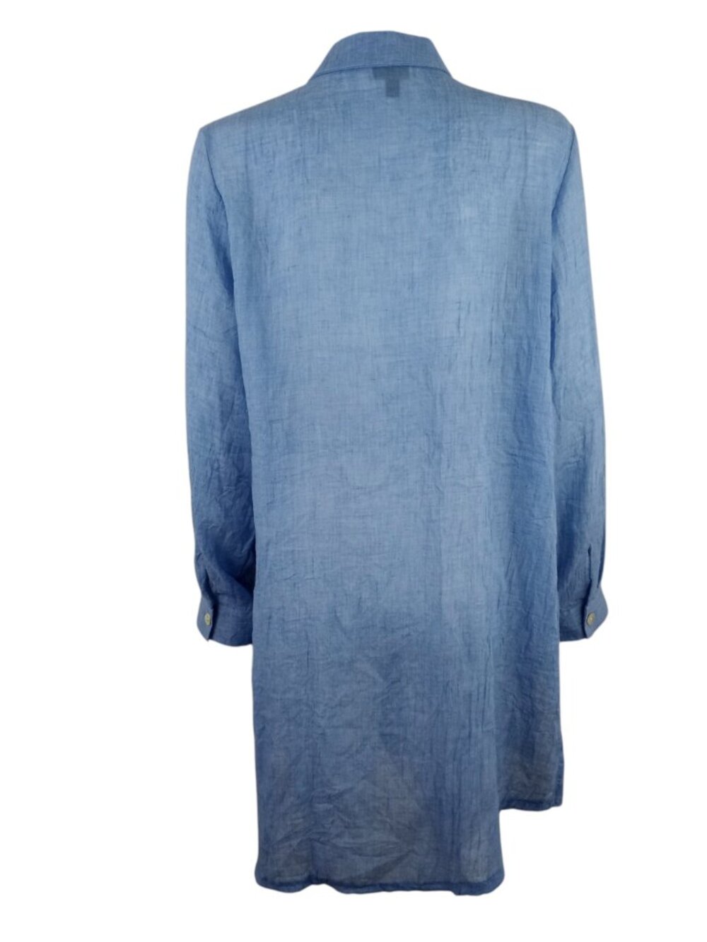 J Valdi Blue Button Up Big Shirt Swim Coverup Womens Large Long Sleeve - Picture 5 of 7